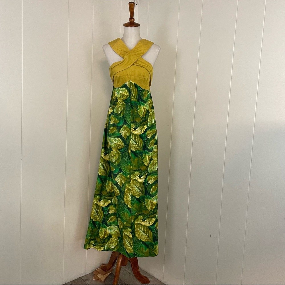 Vintage Floral Dress Women’s S Halter‎ Sleeveless Maxi Colorful Boho Hippie - Picture 8 of 8